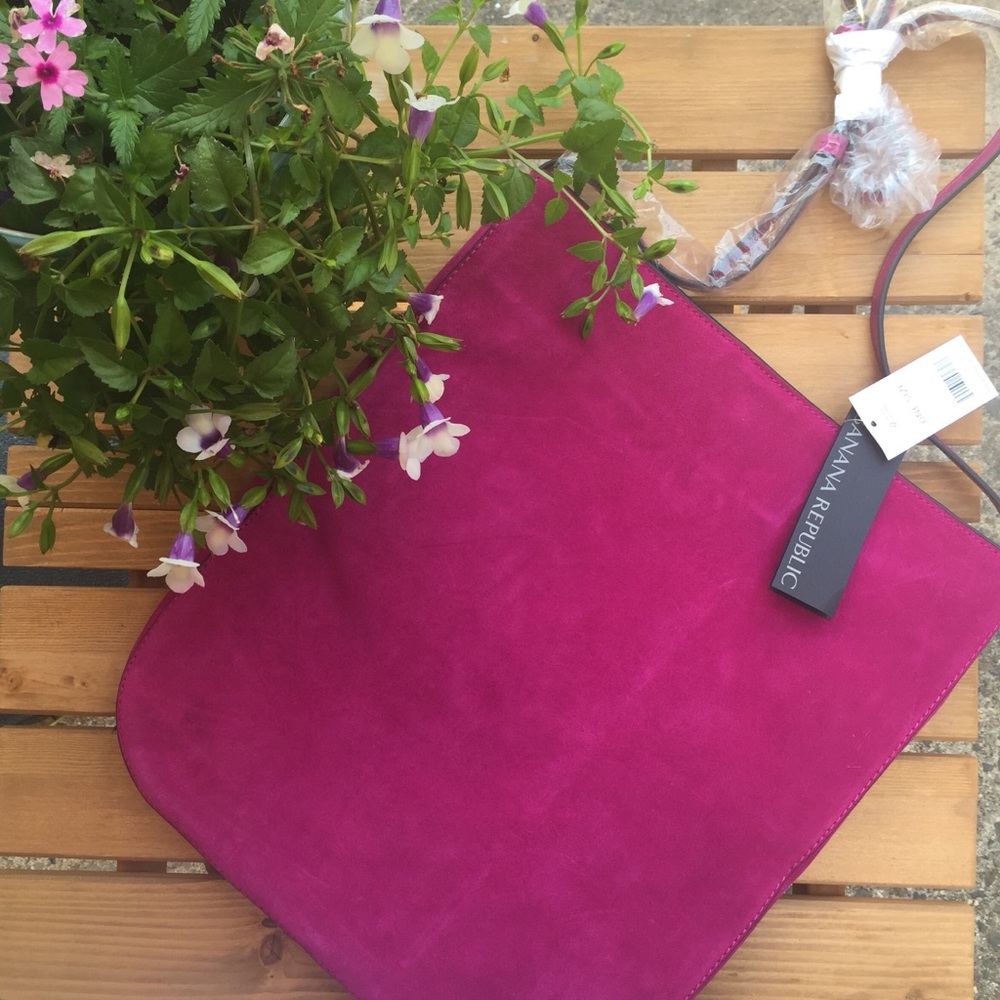NWT Banana Republic Pink Suede Shoulder Bag